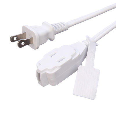 2X16AWG Wit 2 Pin Home Microwave Oven Plug Elektrische kabelverlengingskabels voor 125V nominale spanning en PVC jasmateriaal
