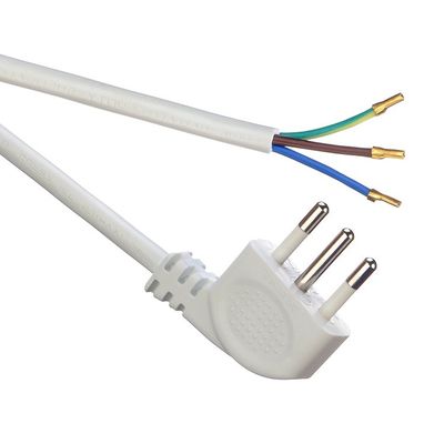 IMQ Standard 3 Pin Angled 16A Italië Witte stroomkabels H05VV-F 3x0.75MM2 met gesloten eind krimpterminal van Trusted