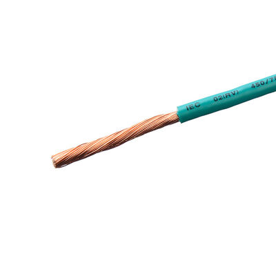 Geïsoleerde groene koperen elektriciteitskabel met PVC-jas Flexible Core Single Core Wire 1*6MM2