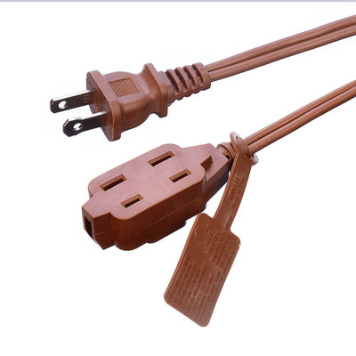 2X16AWG Bruin Isolatie Bescherming ETL Plug Power Cord Extension Cord NEMA Mannelijk Eind Type ETL Compliant ETL Gecertificeerd