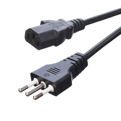 Huishoudelijk apparaat Zuurstofvrij Gekleurde Stranded Copper 3 Pin 16A Plug Power Cord C13 Connector Zwart Italia Standaard Power Cord