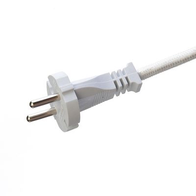 10A/250V PSE 2Pin Plug Power Cord 4.8mm Terminal Wit SNI met langdurig zuurstofvrij bared stranded koper