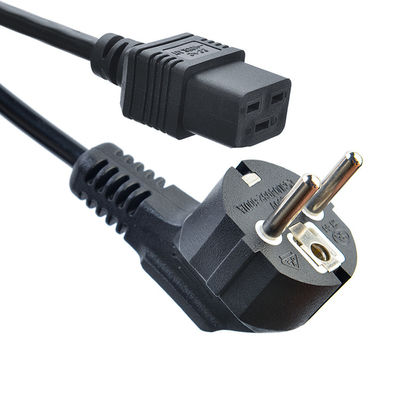 KC Standard C19 Connector Koperen stroomkabelverlengkabels met isolatiebescherming H05VV-F/H05RN-F 3x0.75-1.5MM2