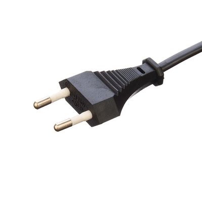 Niet-aardende Europese VDE 2 Prong Ronde Pin 2.5A Waterdicht Plug Power Cord Extension Cords voor zwarte elektrische ketels