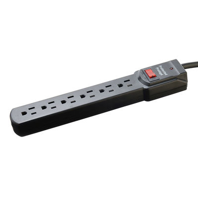 Gepersonaliseerd mannelijk einde type NEMA 5-15P Draagbare 6 Outlet Surge Protector American Standard ETL Power Strip voor huishoudelijke apparaten