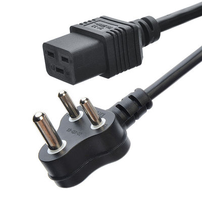 Op maat gemaakte ondersteuningssoftware Reengineering SABS Standard C19 Connector Cable voor Zuid-Afrika Power Cords Extension Cords