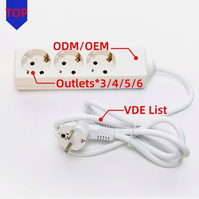 3m 3 Way Universal Extension Cable en Switch Socket voor Multi Plug Power Socket Extension 3*0.75 Wit Optie op maat