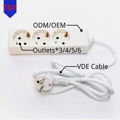 3m 3 Way Universal Extension Cable en Switch Socket voor Multi Plug Power Socket Extension 3*0.75 Wit Optie op maat