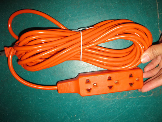 Zuurstofvrij, bared stranded koperen geleider materiaal overspanningsbeschermer Power Strip Orange Euro 2 Round Pin Plug SJT 2/16AWG