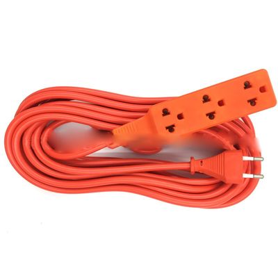 Zuurstofvrij, bared stranded koperen geleider materiaal overspanningsbeschermer Power Strip Orange Euro 2 Round Pin Plug SJT 2/16AWG