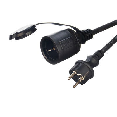 Buitenverlengingssnoer Euro 16A/250V Rechte 3-pinnige stekker zware aansluiting met 2 polen waterdicht stopcontact H07RN-F 3X1.5MM2