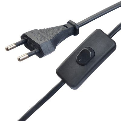 2.5A 2 Pin Plug Power Cords Zwarte ketelplug met connector of stopcontact zuurstofvrij, met een bared stranded koperen geleider