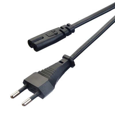 2.5A 2 Pin Plug Power Cords Zwarte ketelplug met connector of stopcontact zuurstofvrij, met een bared stranded koperen geleider