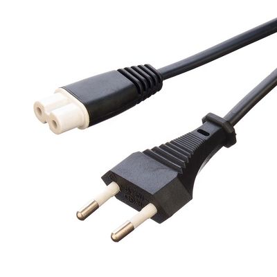 2.5A 2 Pin Plug Power Cords Zwarte ketelplug met connector of stopcontact zuurstofvrij, met een bared stranded koperen geleider