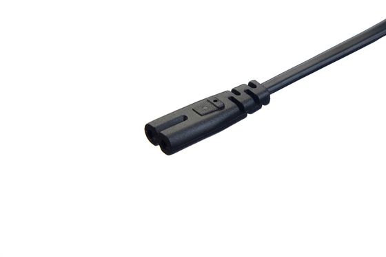 2.5A 2 Pin Plug Power Cords Zwarte ketelplug met connector of stopcontact zuurstofvrij, met een bared stranded koperen geleider