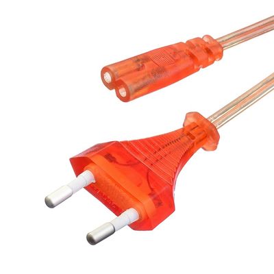 Commerciële rechtstreekse 2.5A 2 pin plug stroomkabel zwart ketelplug met IEC60320 C7 connector VDE stroomkabel
