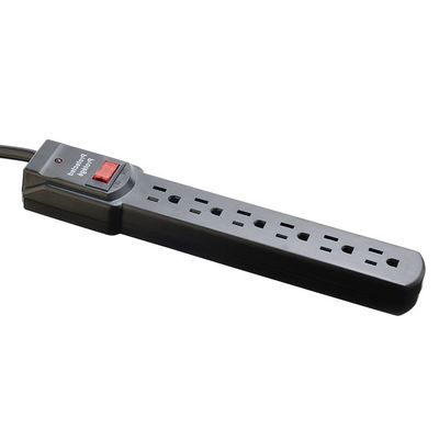 Mannelijke kant Type NEMA 5-15P ETL15A/125V 6 Outlet Electric Extension Socket Power Strip Overspanningsbeschermer voor huishoudelijke apparaten