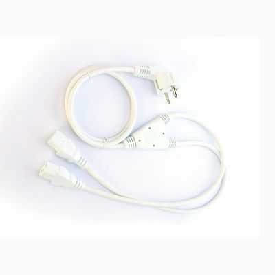 Zuurstofvrij, kaal, streng koper 2XC13 Vrouwelijk, wit, Y-type Splitter Power Cord 250V/16A Power Extension Cord VDE Goedgekeurd