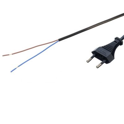 2.5A 2 Pin Plug Power Cords Zwarte elektrische ventilator met zuurstofvrij, kaal, strak, koper, halfscheuren