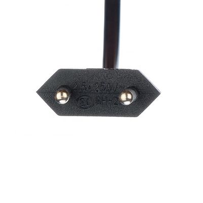 2.5A 2 Pin Plug Power Cords Zwarte elektrische ventilator met zuurstofvrij, kaal, strak, koper, halfscheuren