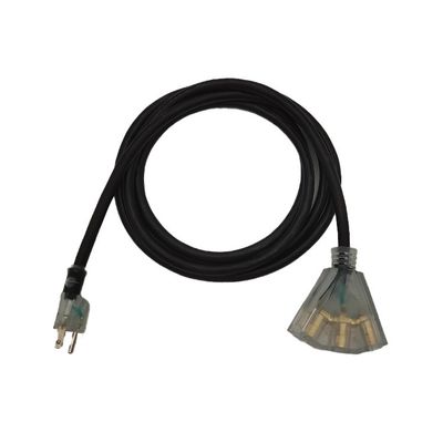 Huishoudelijk apparaat 3 pin zware 12 gauge verlengkabel 3 voet ETL standaard zwart/grijs stroomkabel 15A 125v elektrische kabel