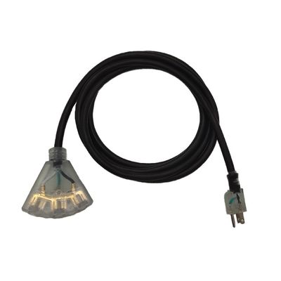 Huishoudelijk apparaat 3 pin zware 12 gauge verlengkabel 3 voet ETL standaard zwart/grijs stroomkabel 15A 125v elektrische kabel
