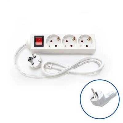 EU-gecertificeerd H05VV-F 3x1.5mm2 4 Outlet Power Strip Socket Extension Cord met Switch Eu Plug 16A