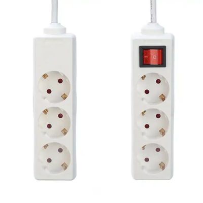 EU-gecertificeerd H05VV-F 3x1.5mm2 4 Outlet Power Strip Socket Extension Cord met Switch Eu Plug 16A