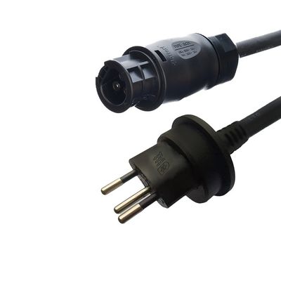 S Gecertificeerde Zwitserse waterdichte stekker IP55 wisselstroomstroomkabel met Betteri BC01 IP68 Certificeringsnorm DIN VDE 0620/EN 50075 1990