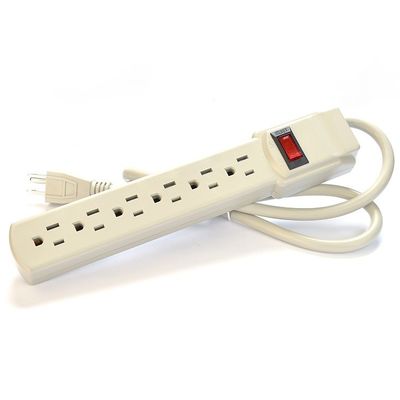 American Standard 6-Outlet Electric Extension Socket Power Strip ETL15A/125V Overspanningsbeschermer voor huishoudelijke apparaten ETL125V
