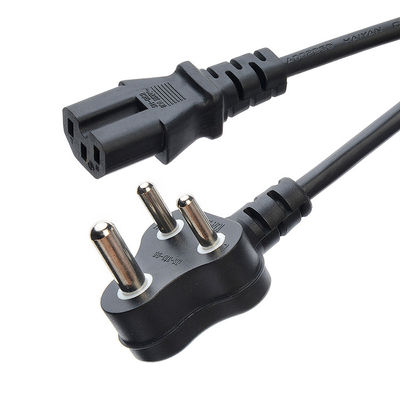 16A 3 Pin Plug Power Cords Zuid-Afrika SABS Standard voor huishoudelijke apparaten Zwart Laptop Plug Commercieel Man End Type