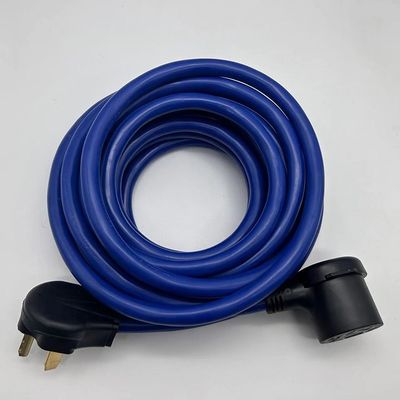 Blauwe zware 110V Nema 3 Pin 10-50P Plug STJW 3/14 3/12 3/10 AWG 10-50R verlengsnoer voor huishoudelijk apparaat voor buitengebruik