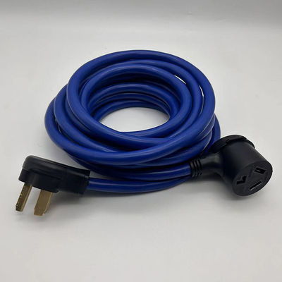Blauwe zware 110V Nema 3 Pin 10-50P Plug STJW 3/14 3/12 3/10 AWG 10-50R verlengsnoer voor huishoudelijk apparaat voor buitengebruik