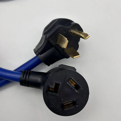 Blauwe zware 110V Nema 3 Pin 10-50P Plug STJW 3/14 3/12 3/10 AWG 10-50R verlengsnoer voor huishoudelijk apparaat voor buitengebruik