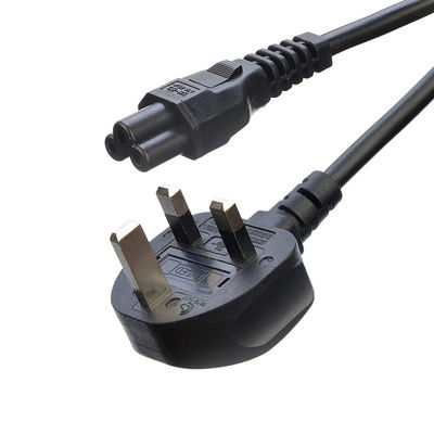 Zwarte/op maat gemaakte wisselstroom aansluiting IEC60320 C13 C5 met 3-pin-stroomkabel UK BS Standard 10A-16A Stroomtoevoerkabel