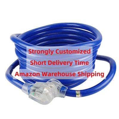 Outdoor Yard Party 125V 15a NEMA 6-50P/R ZWARE DIERE 1/3/5/6/20ft 50m Verlichte eindblauw Multi RV-kabelverlengiekabel