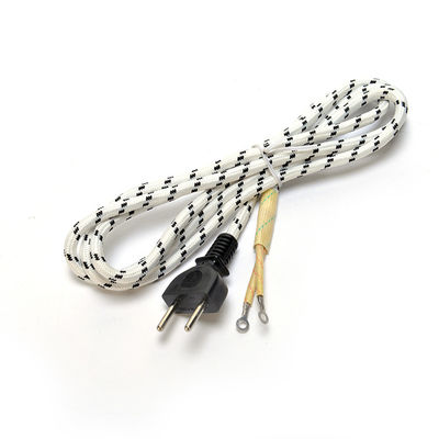 2 Pin Prong Eu kabel stroomtoevoer kabel voor elektrische stoom ijzer VDE/SNI/KC 2 Ronde pin plug en gesloten einde krimp terminal