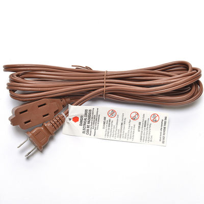 18AWG ETL Pararell draad AC-stroomkabel met schakelaar en stopcontact verlengkabel Bruin ETL Standard PVC Jacket USA 2 Prong