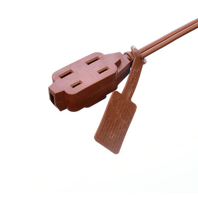 18AWG ETL Pararell draad AC-stroomkabel met schakelaar en stopcontact verlengkabel Bruin ETL Standard PVC Jacket USA 2 Prong