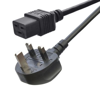 Commerciële wisselstroom aansluiting IEC60320 C19 Connector 3 Pin Line Lead Strip Wire Power Cord UK BS Standard 3 Prong Supply IEC kabel