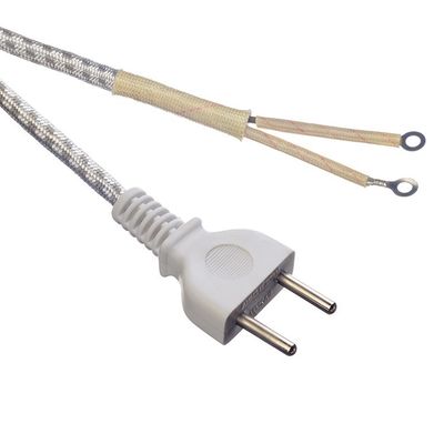 2 Pins Stromkabel in Pakistan Karachi Gebreide draadkabel voor ijzer 1.8m White End Behandeling Hitte Krimpbuis en Glasvezelbuis
