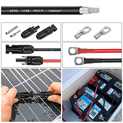 Zonne-energiesystemen MH4 Zonnepaneel PV-crimping 1CX2.5MM2 DC H1Z2Z2-K 1500V met PV-kabelknipper en geïsoleerde kabel