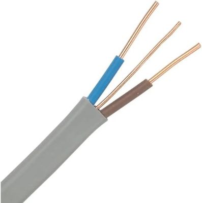 100 m rol van 2,5 mm koperen geleider elektrische kabel draad met 1,5 mm aardkabel in grijs Twin Flat kabel BS6004 standaard