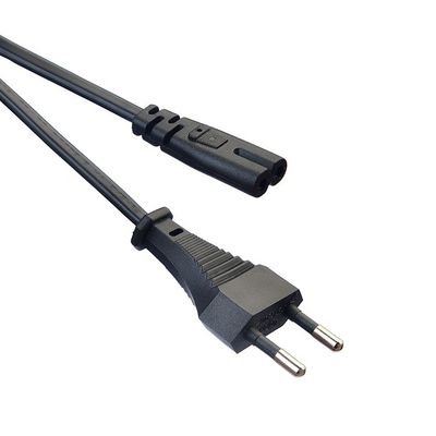 Zuurstofvrije koperen geleider met een ontblote band Europese standaard 2pins Eu-plug stroomkabel Zwarte stekker voor huishoudelijke apparaten