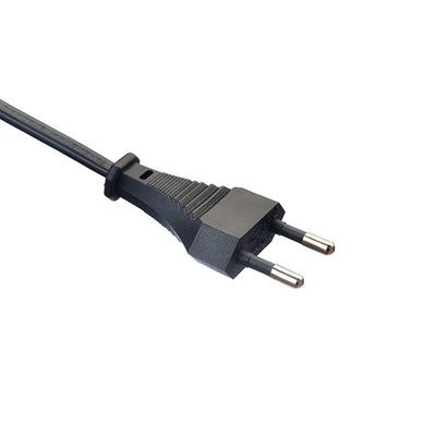 Zuurstofvrije koperen geleider met een ontblote band Europese standaard 2pins Eu-plug stroomkabel Zwarte stekker voor huishoudelijke apparaten