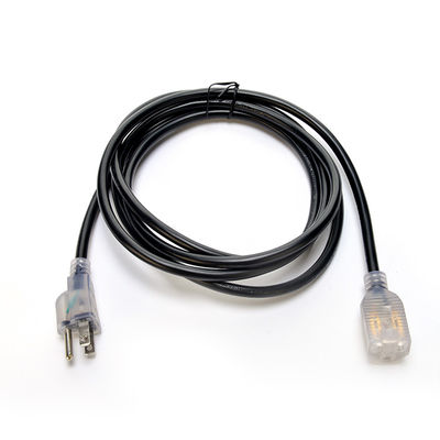 12/3 SJTW Heavy Duty 3 Prong Oranje Mannelijk Vrouwelijk NEMA Eindtype ETL 12 Gauge NEMA5-15 Verlengsnoer voor buiten commercieel