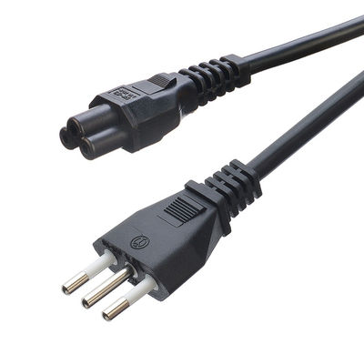 Commerciële 3 Pin 16A Plug C5 Clover Connector Zwart Italia Standaard Verlengsnoer Leads IMQ Power Cord H05vv-f 3g 0.75mm2