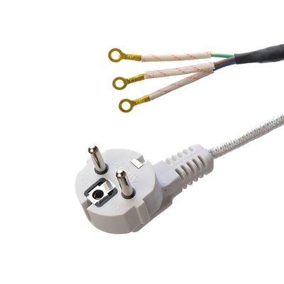 CEE 16A Elektrische ijzeren katoenkabel VDE Zwart Wit Ac-stroomkabel Stoomhuishoudelijk apparaat H03RT-F 3x42/0.15mm Mannelijk eindtype