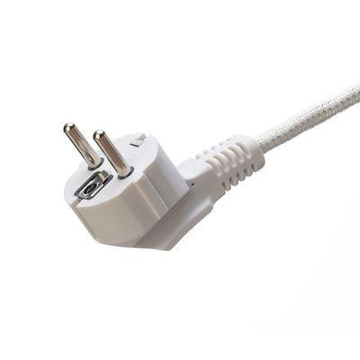 CEE 16A Elektrische ijzeren katoenkabel VDE Zwart Wit Ac-stroomkabel Stoomhuishoudelijk apparaat H03RT-F 3x42/0.15mm Mannelijk eindtype