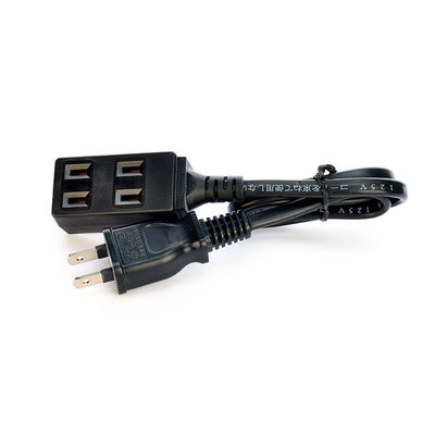 Stromkabelverlengingskabels 2pin JET Plug met 3 stopcontacten voor elektrische deken 125V Netwerk N/A Vrouwelijke stopcontact JET 3 waysocket